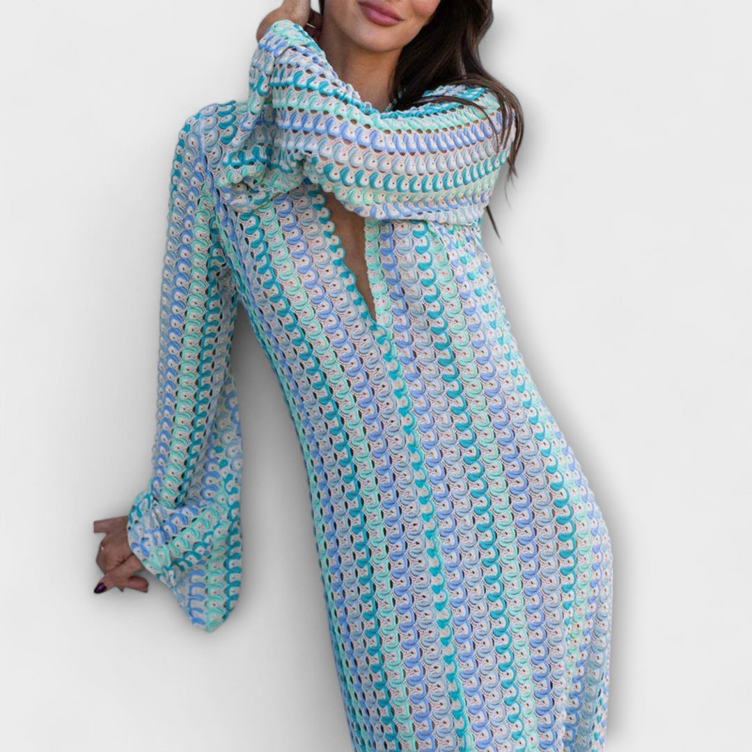 Elina – Maxi Dress with V-Neck and Vacation Flair