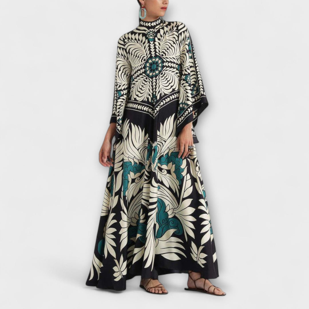 Giselle - Stylish Floral Print Flowing Maxi Dress